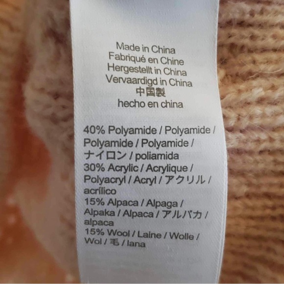 J. Crew Balloon Sleeve Eyelet Cable Knit Sweater in Peach Alpaca Blend - Picture 7 of 9